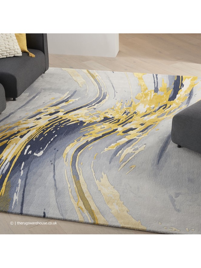 Prismatic Grey Yellow Rug - 2