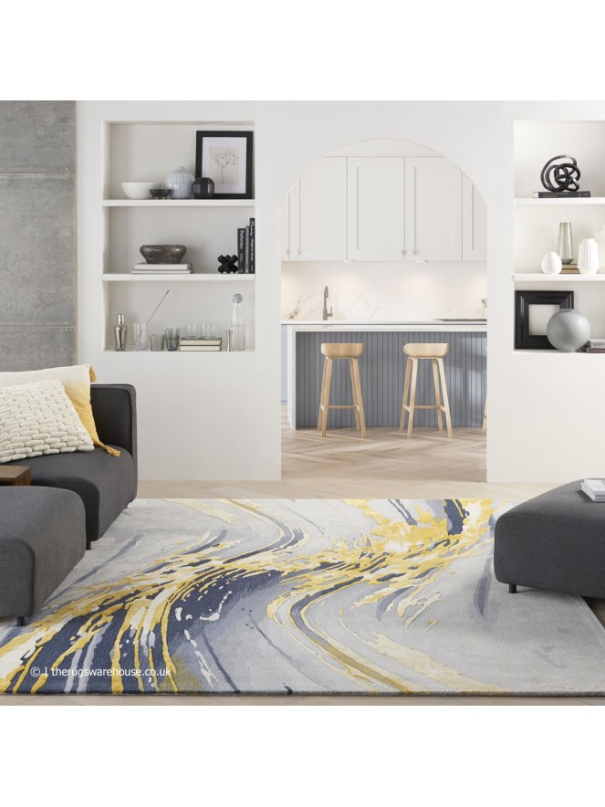 Prismatic Grey Yellow Rug - 3