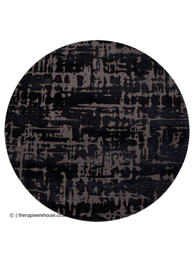 Black Water Round Rug - 5