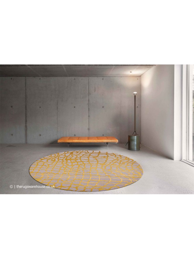 Yellow Scarab Round Rug - 2