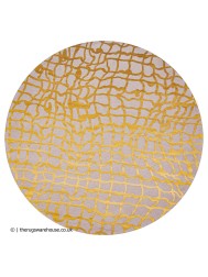 Yellow Scarab Round Rug - Thumbnail - 5