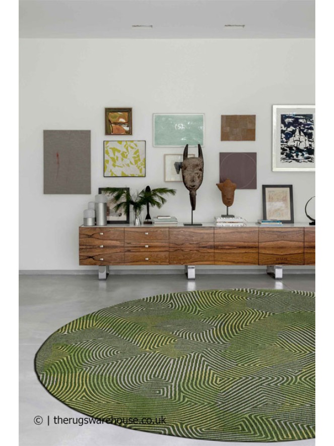 Tropical Green Round Rug - 2