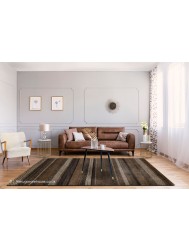 Ocean Stripes Brown Grey Rug - Thumbnail - 2