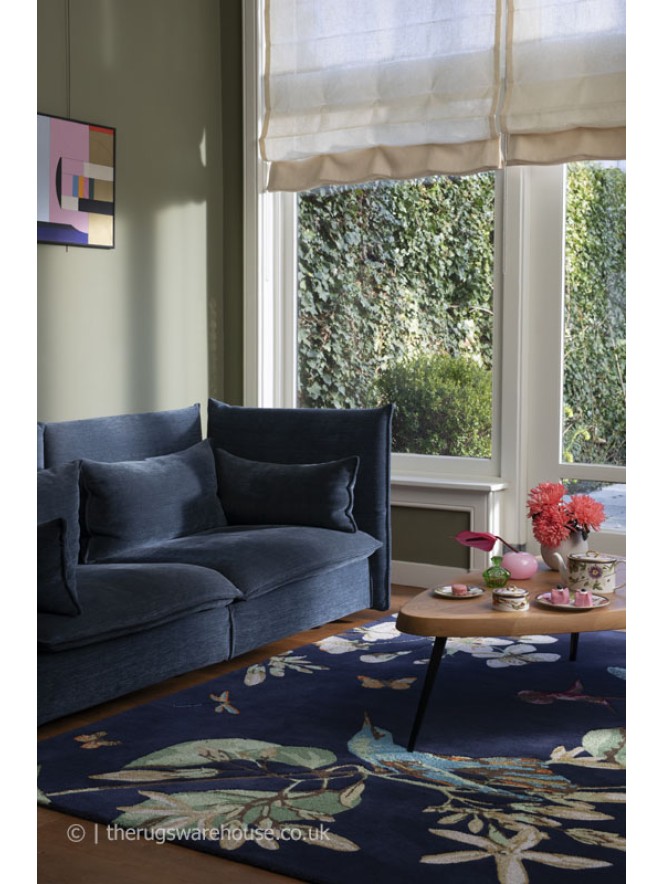 Hummingbird Navy Rug - 2