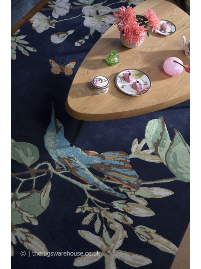 Hummingbird Navy Rug - 4