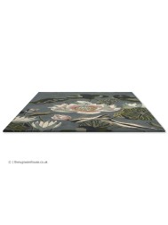 Waterlily Midnight Pond Rug - Thumbnail - 5