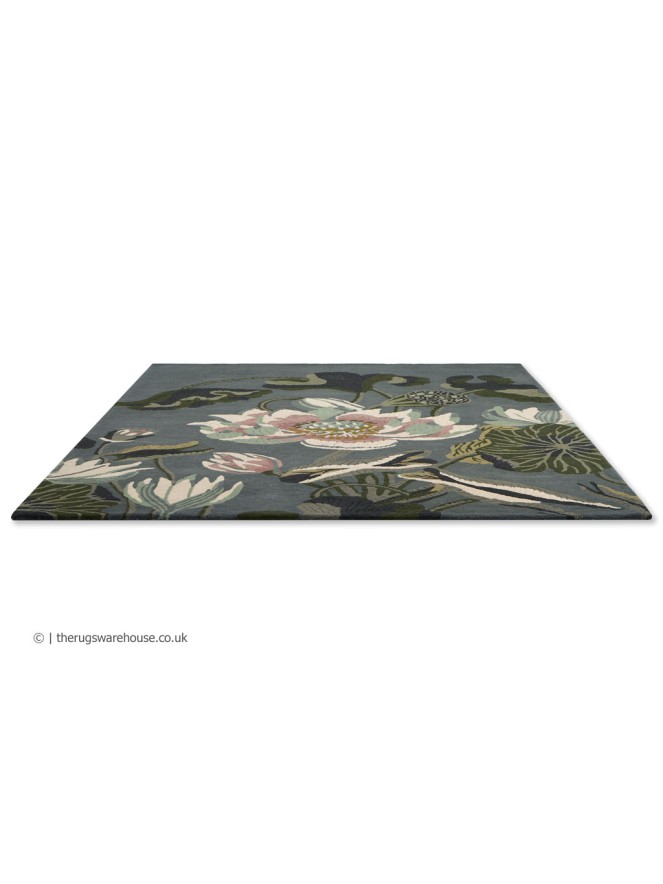 Waterlily Midnight Pond Rug - 5