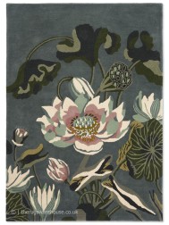 Waterlily Midnight Pond Rug - Thumbnail - 6