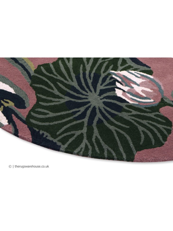 Waterlily Dusty Rose Round Rug - 5