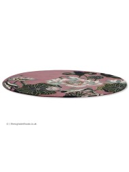 Waterlily Dusty Rose Round Rug - Thumbnail - 6