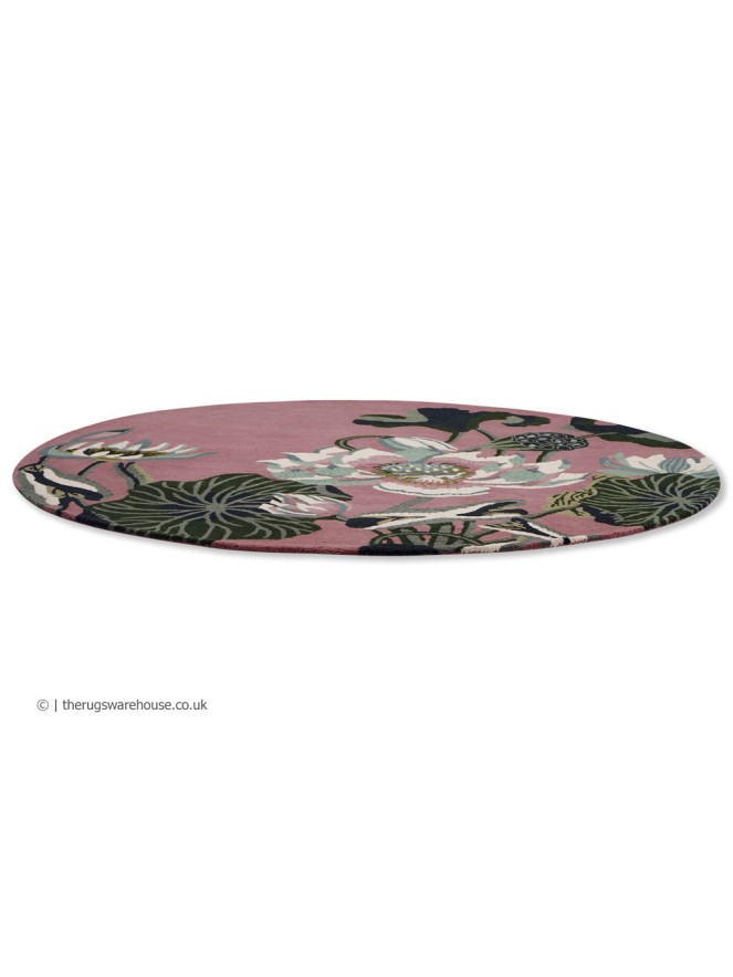 Waterlily Dusty Rose Round Rug - 6