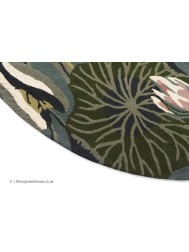 Waterlily Midnight Pond Round Rug - Thumbnail - 4