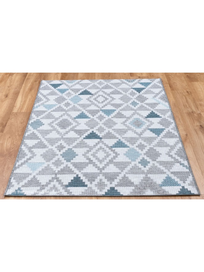 Oshin Grey Teal Rug - 2