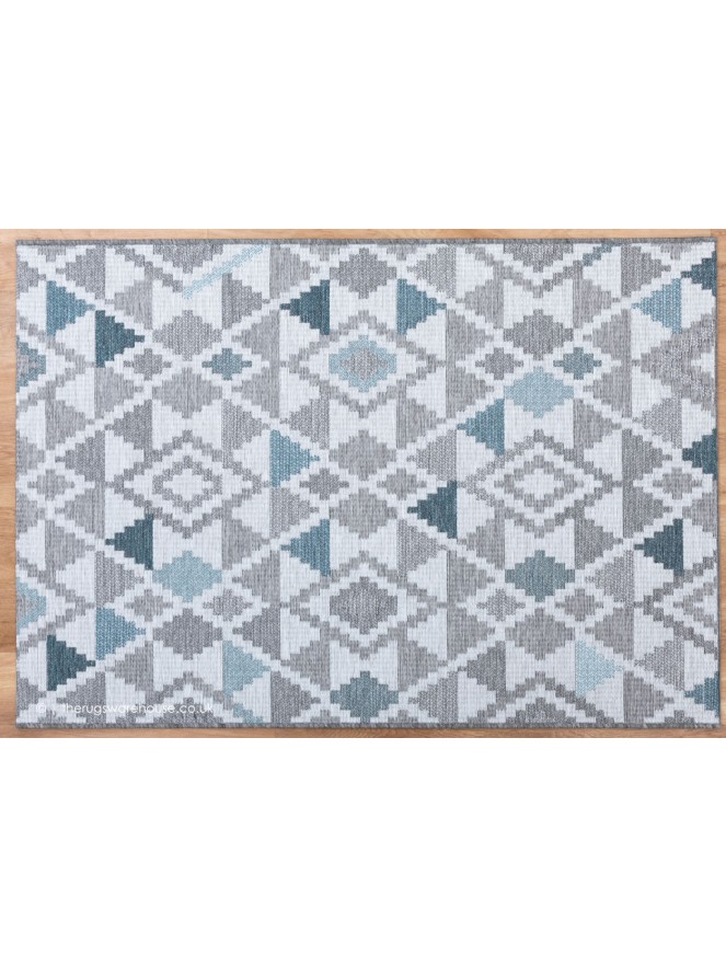 Oshin Grey Teal Rug - 9