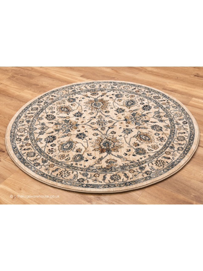 Serco Cream Grey Circle Rug - 3