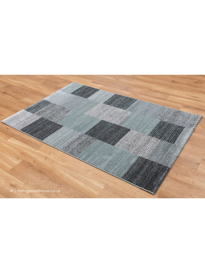 Terrazo Grey Teal Rug - 8