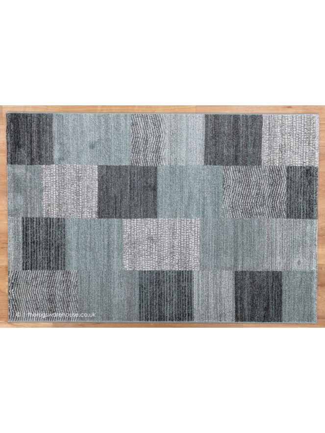 Terrazo Grey Teal Rug - 9