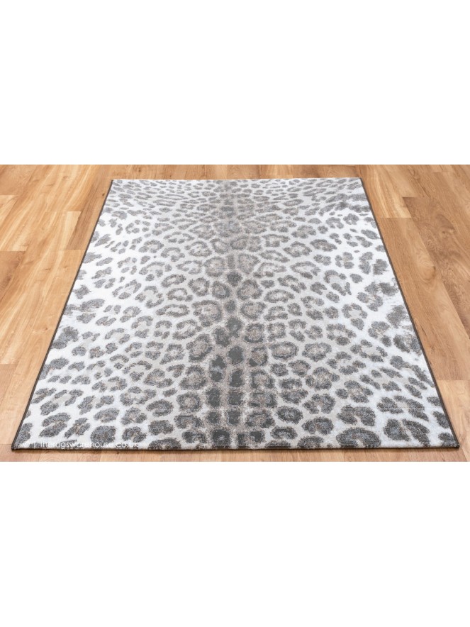 Simba Leopard Grey Brown Rug - 2