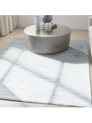 Linear Silky Light Blue Rug - Thumbnail - 3