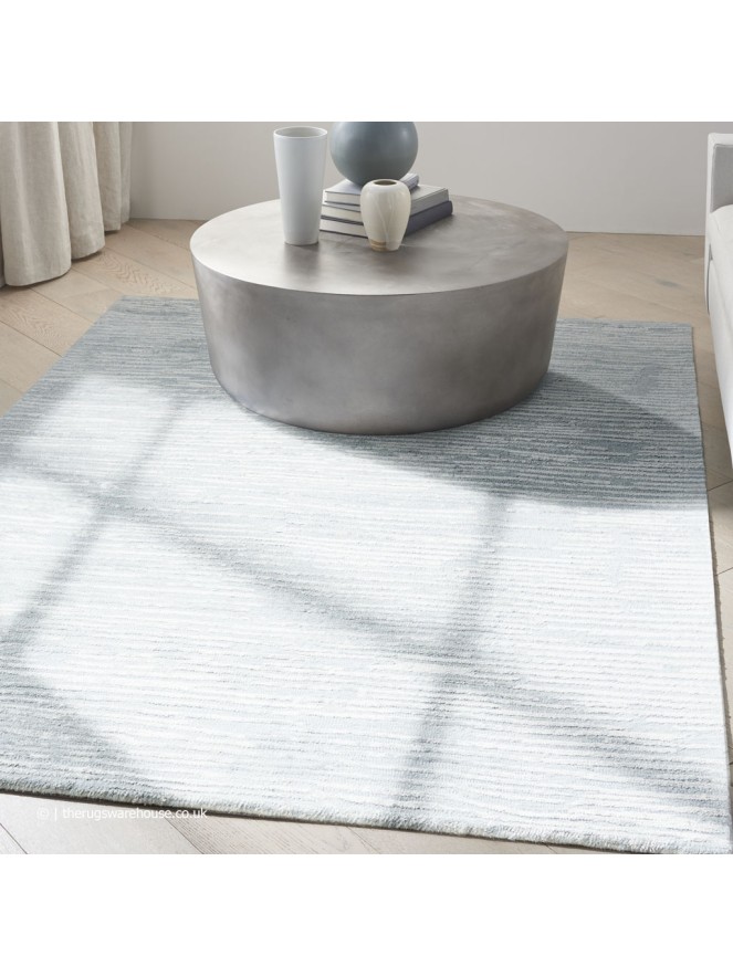 Linear Silky Light Blue Rug - 3