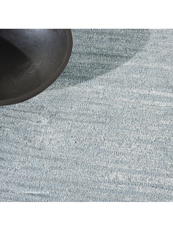 Linear Silky Light Blue Rug - 4