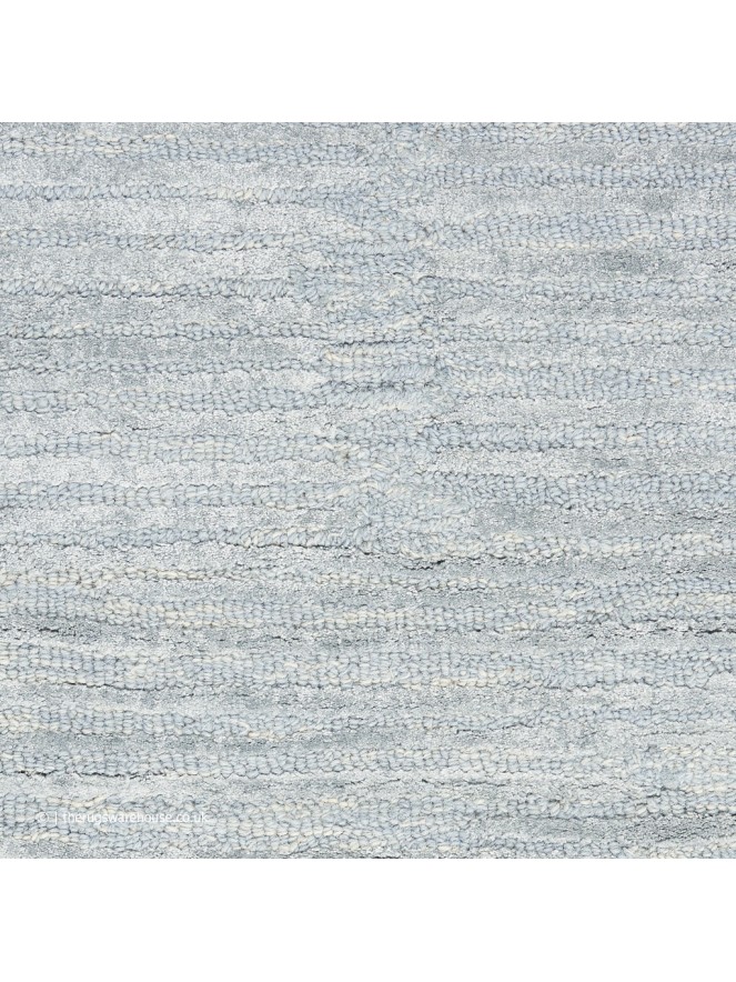 Linear Silky Light Blue Rug - 5