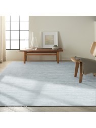 Linear Silky Light Blue Rug - Thumbnail - 2