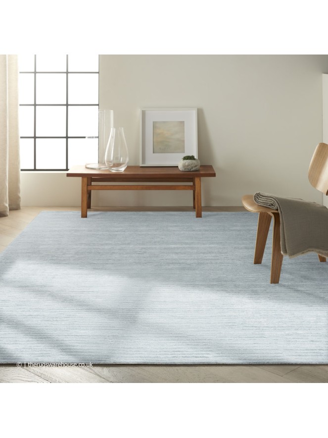 Linear Silky Light Blue Rug - 2