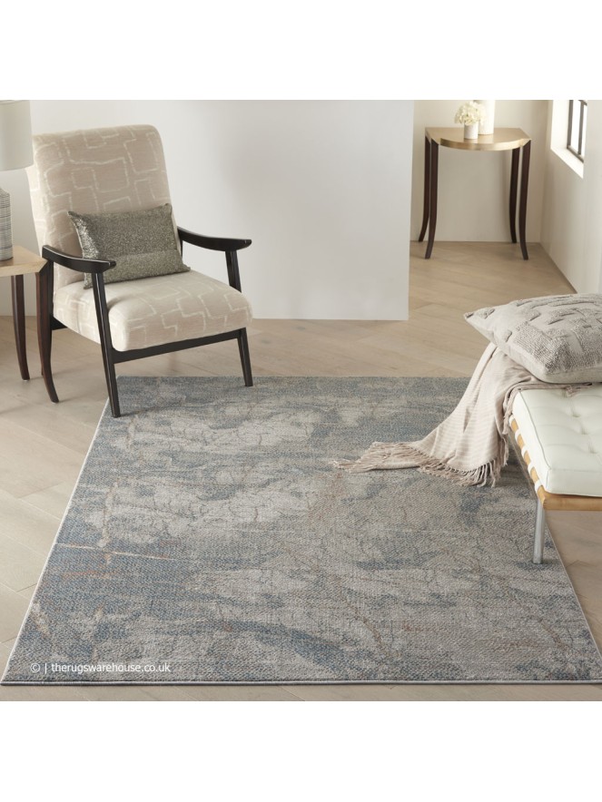 Rustic Shadow Blue Rug - 2