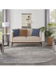 Rustic Shadow Blue Circle Rug - Thumbnail - 3