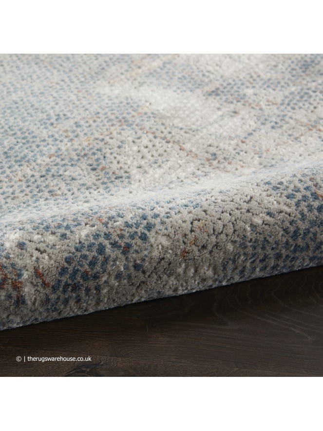 Rustic Shadow Blue Circle Rug - 5