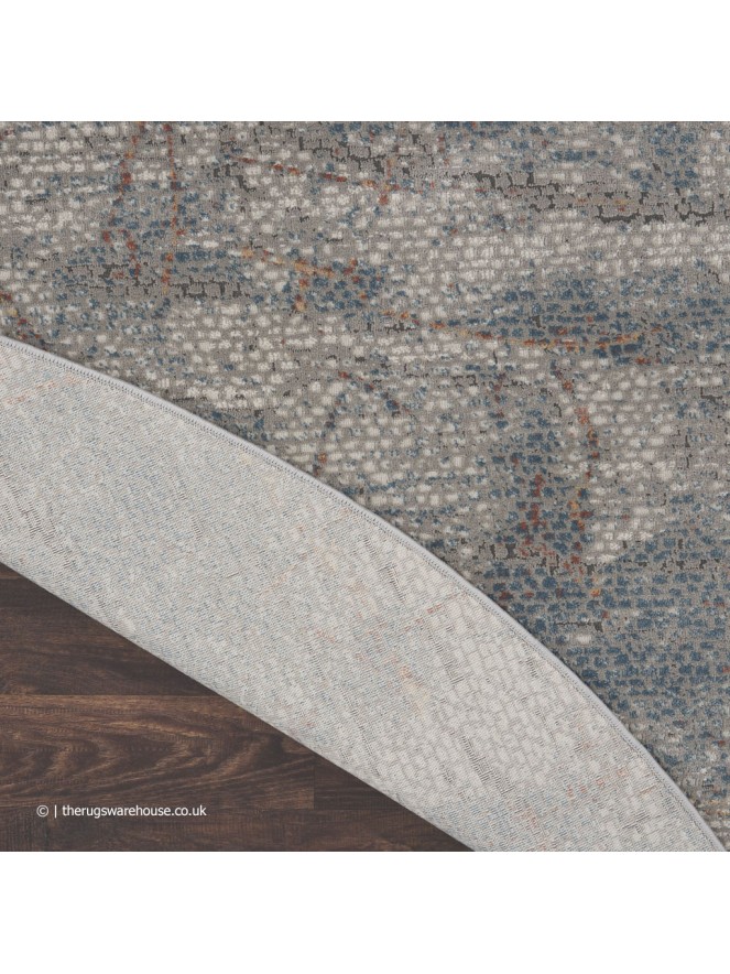 Rustic Shadow Blue Circle Rug - 6