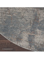 Rustic Shadow Blue Circle Rug - Thumbnail - 7