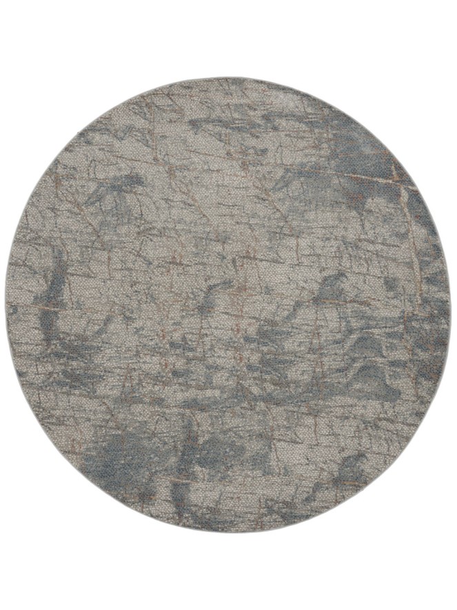 Rustic Shadow Blue Circle Rug - 8