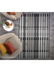 Patio Black Grid Rug - Thumbnail - 3