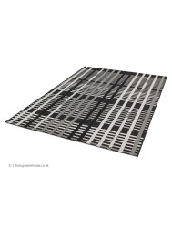 Patio Black Grid Rug - Thumbnail - 4