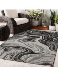 Patio Black Marble Rug - Thumbnail - 2