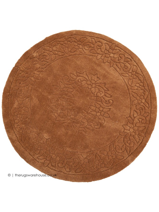 Royale Aubusson Bronze Circle Rug - 7