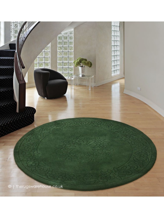 Royale Aubusson Green Circle Rug - 2