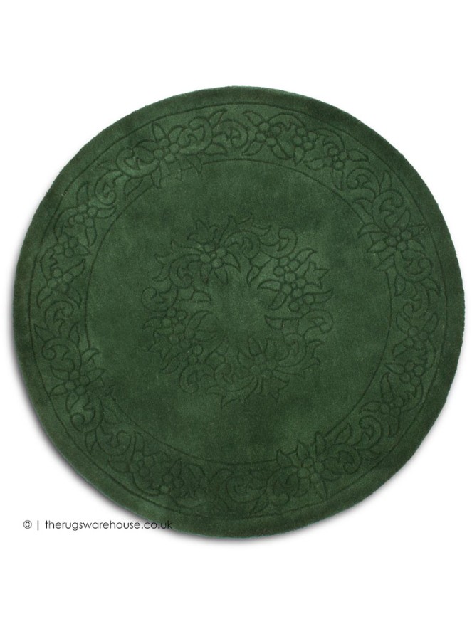 Royale Aubusson Green Circle Rug - 5