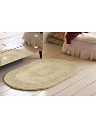 Royale Aubusson Beige Oval Rug - Thumbnail - 2