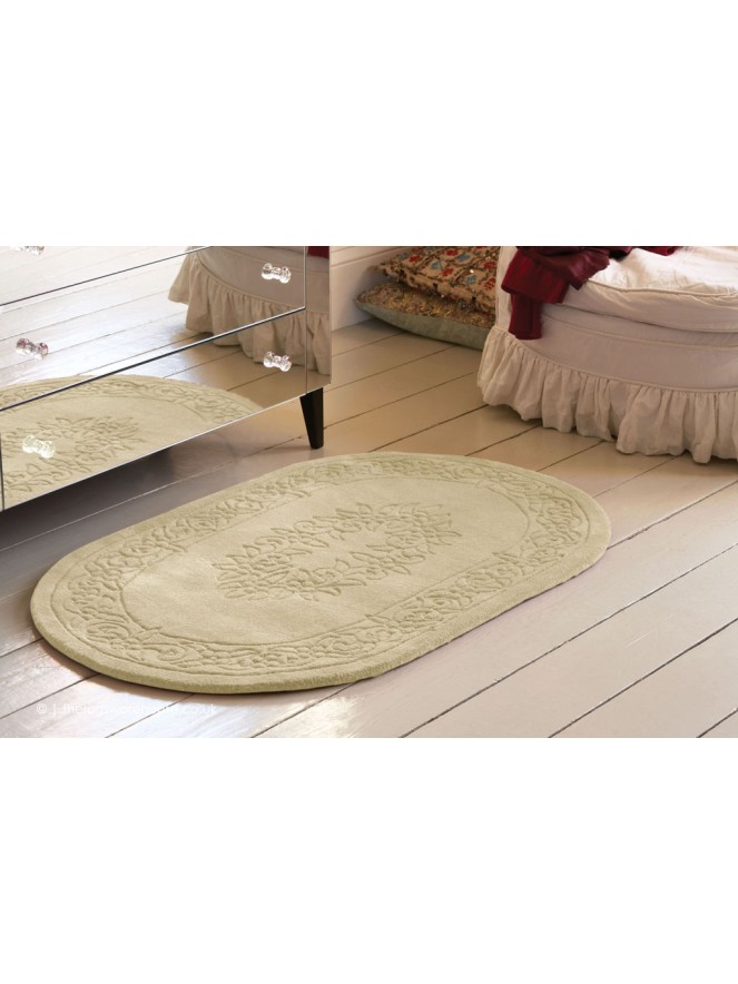 Royale Aubusson Beige Oval Rug - 2