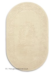 Royale Aubusson Beige Oval Rug - Thumbnail - 6