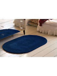 Royale Aubusson Blue Oval Rug - Thumbnail - 2