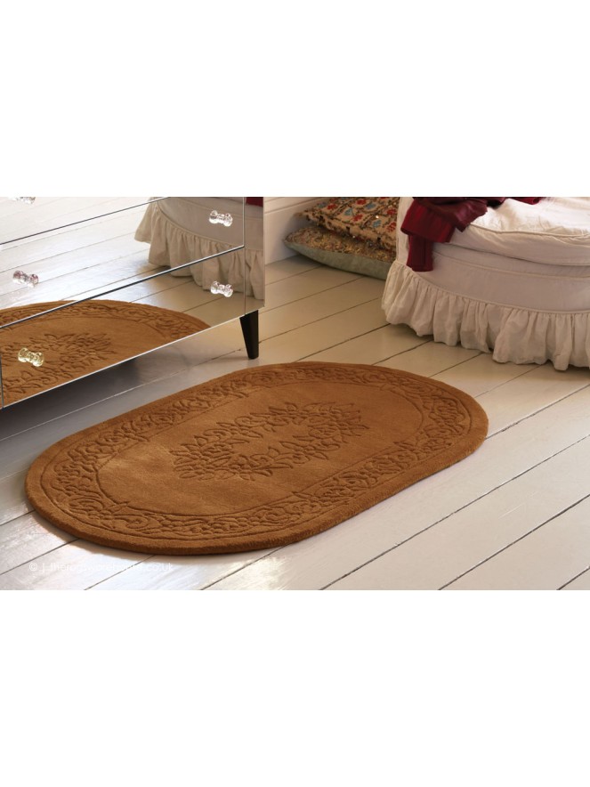 Royale Aubusson Gold Oval Rug - 2