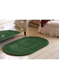 Royale Aubusson Green Oval Rug - Thumbnail - 2