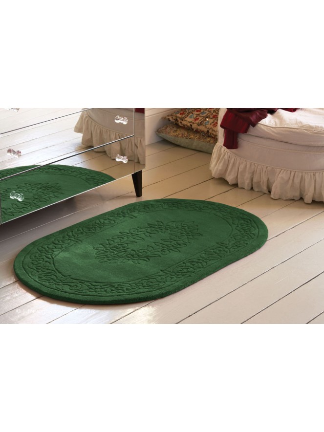Royale Aubusson Green Oval Rug - 2
