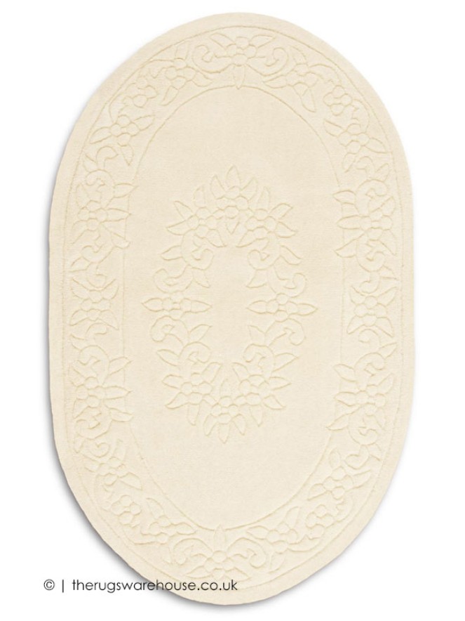 Royale Aubusson Ivory Oval Rug - 6