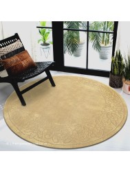 Royale Lux Beige Circle Rug - Thumbnail - 2