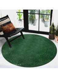 Royale Lux Green Circle Rug - Thumbnail - 2